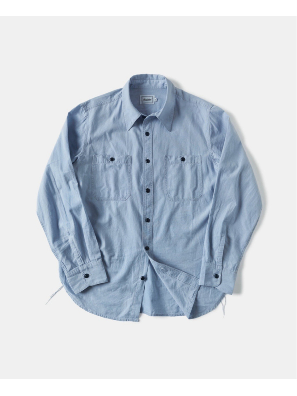 Military Wash Chambray Workshirt - Washed Blue S 40